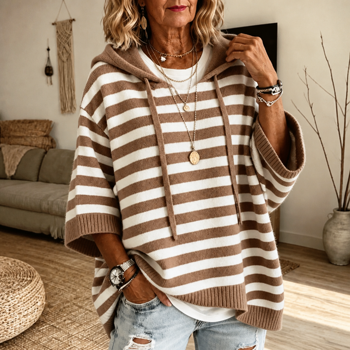 Wearbella – Oversized Striped Hooded Sweater