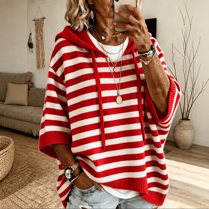 Wearbella – Oversized Striped Hooded Sweater