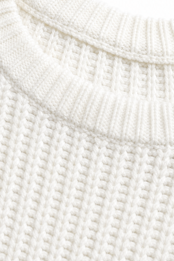 Wrenfield – Distressed Ribbed Knit Oversized Sweater with Ladder Rips, Crewneck Tunic