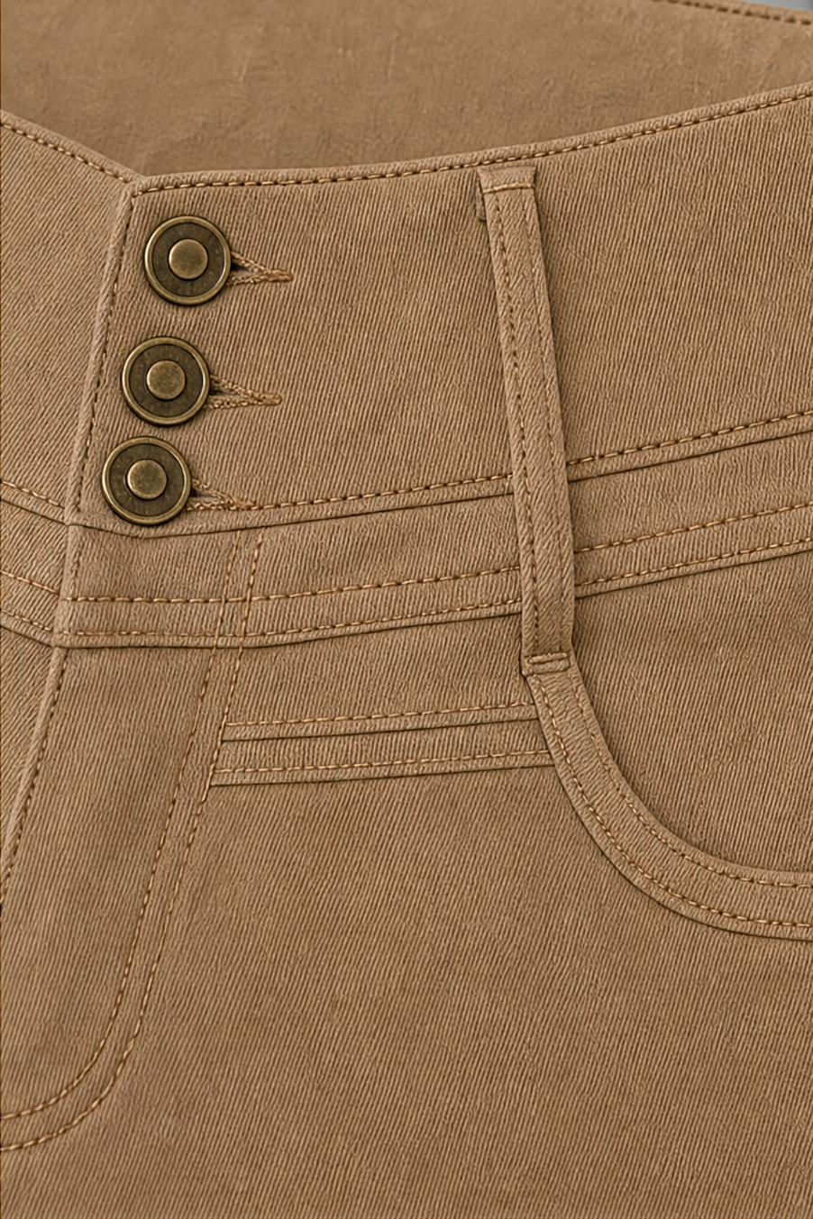 Waistlyn – Multi-Button High-Waisted Skinny Jeans