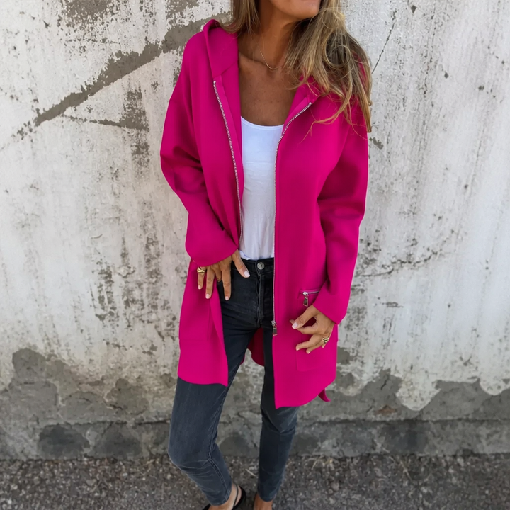 Wearbella – Longline Open-Front Hooded Cardigan