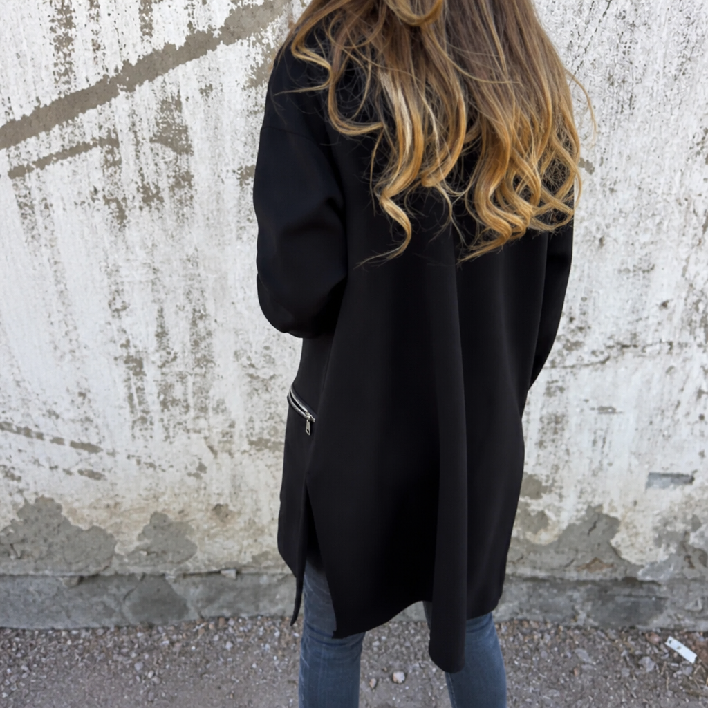 Wearbella – Longline Open-Front Hooded Cardigan