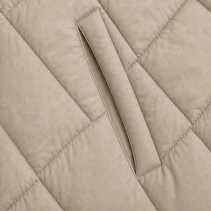 Quilted Muse – Quilted Hooded Mid-Length Vest