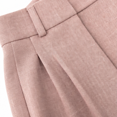 Linelle – Pleated High-Waist Wide-Leg Blazer Suit Set