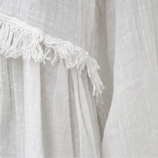 Wearbella – Fringe Trim V-Neck Long Sleeve Top