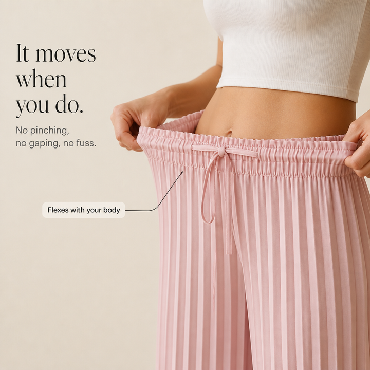 Easewide – Pleated Wide-Leg Drawstring Trousers
