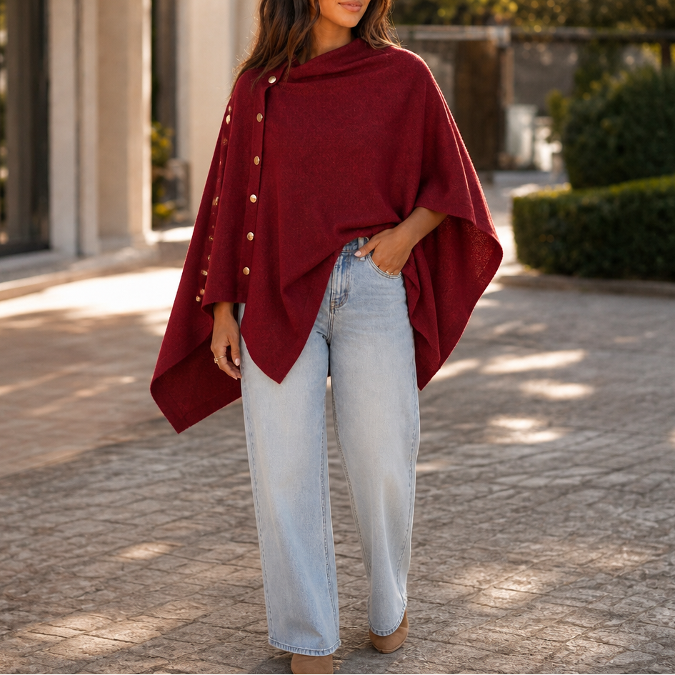 Wraparla – Side-Button Convertible Poncho Wrap