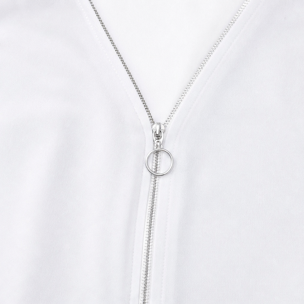 Layerly – Double-Layer Zip V-Neck Top