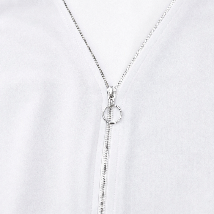 Layerly – Double-Layer Zip V-Neck Top