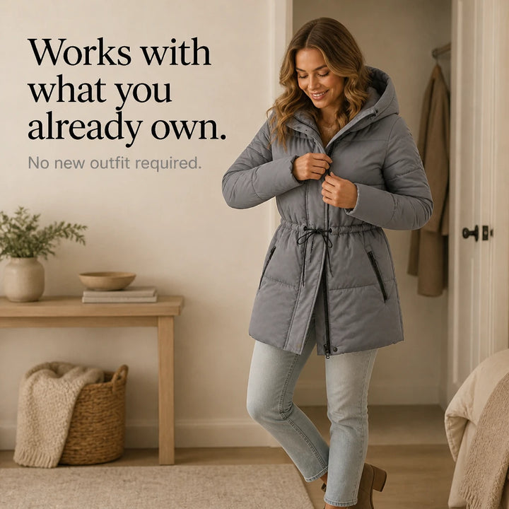 Silhouette – Drawstring Hooded Mid-Length Winter Jacket