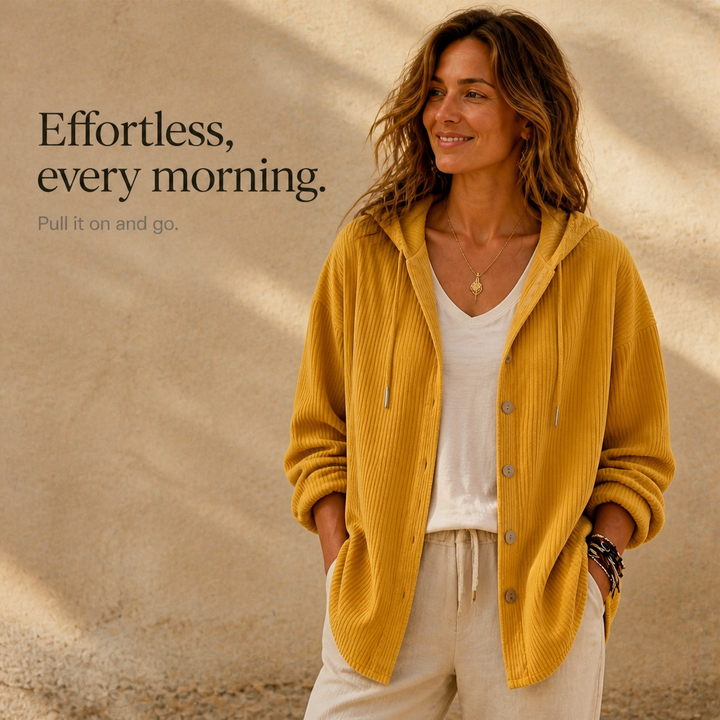 Mayfield – Hooded Button-Front Drawstring Coat