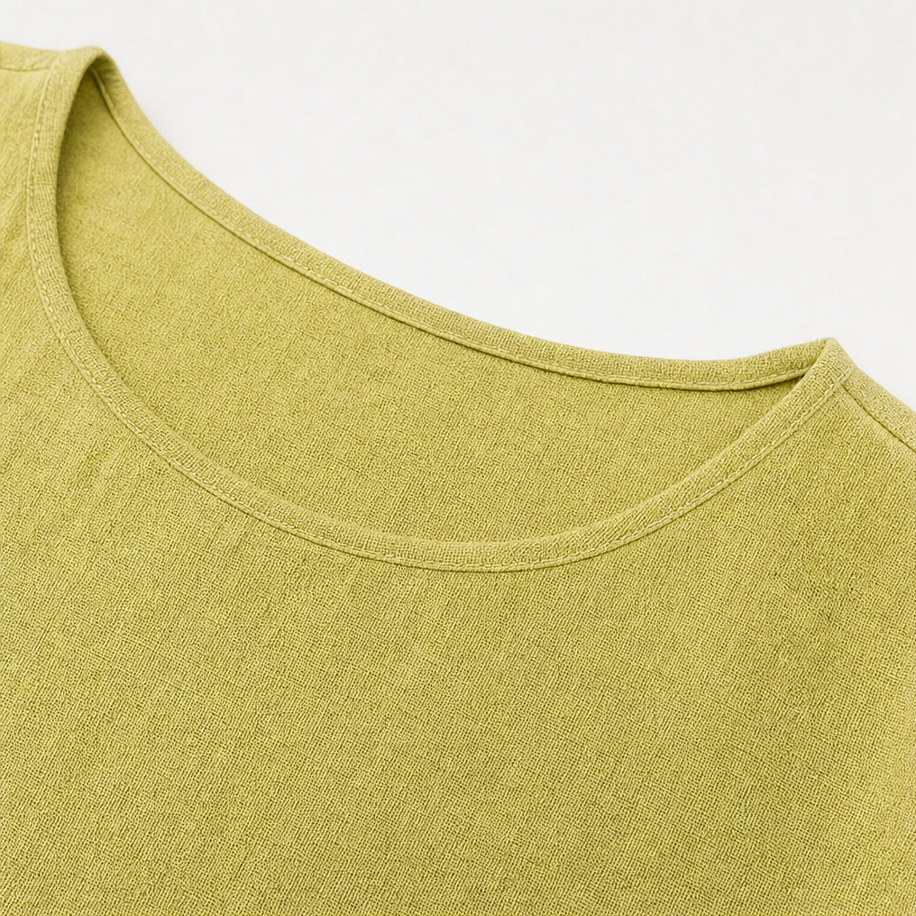 Effortlane – Asymmetric Hem Cotton-Linen Tunic Set