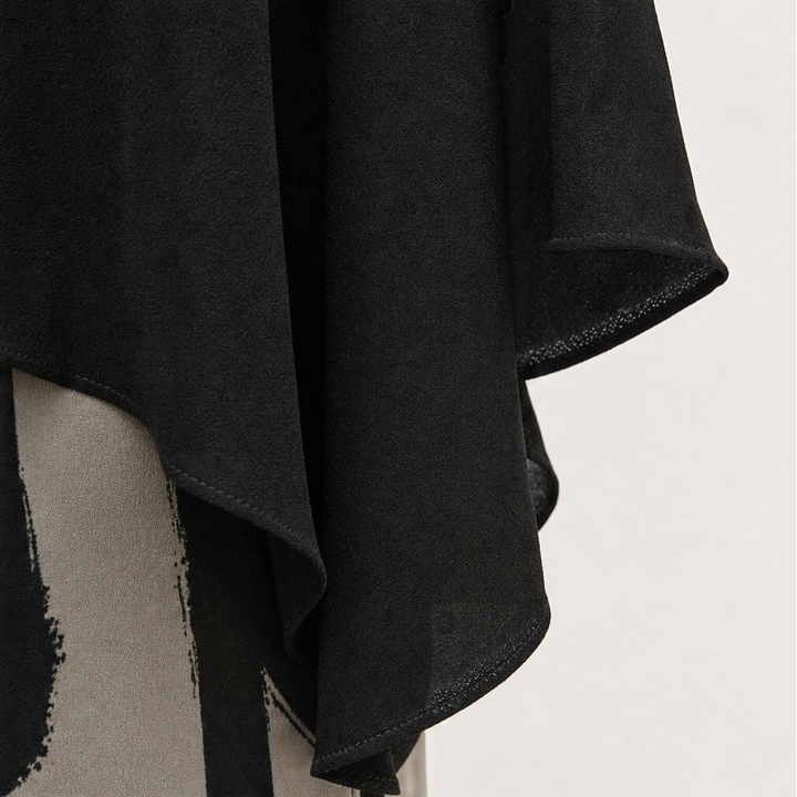 Lunetta – Asymmetric Poncho Top And Wide-Leg Pants Set