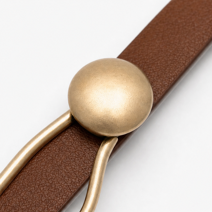 Wearbella – Sculptural Hook Buckle Slim Leather Belt