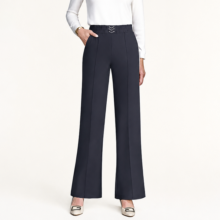 Lineara – Pleated Wide-Leg High-Waist Trousers