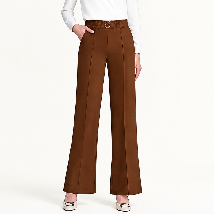 Lineara – Pleated Wide-Leg High-Waist Trousers