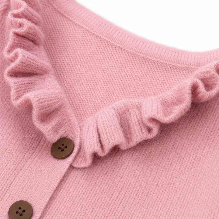 Wearbella – Ruffle Collar Stretch-Knit Cardigan