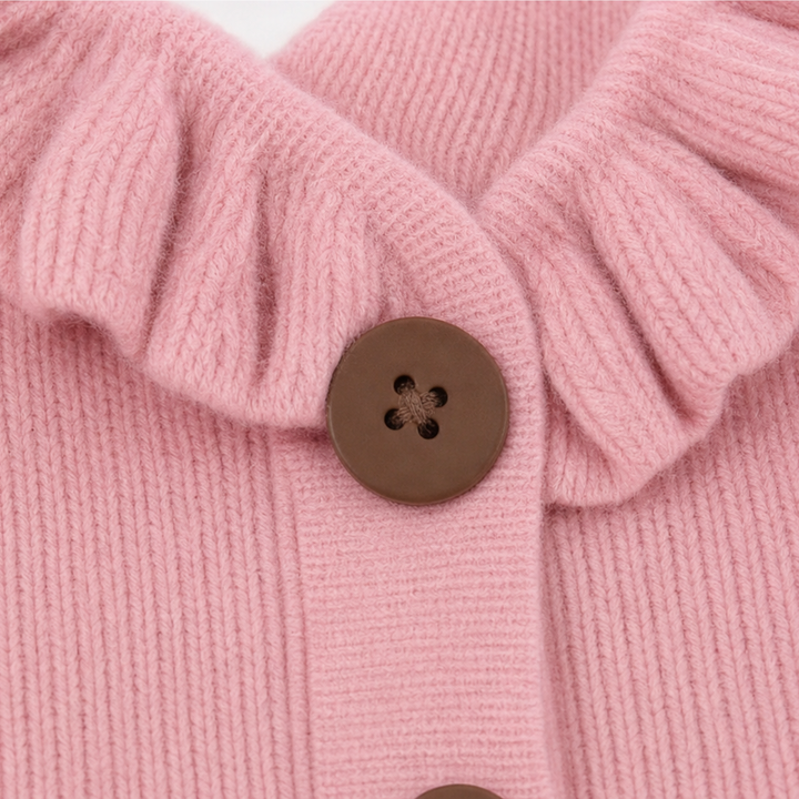 Wearbella – Ruffle Collar Stretch-Knit Cardigan
