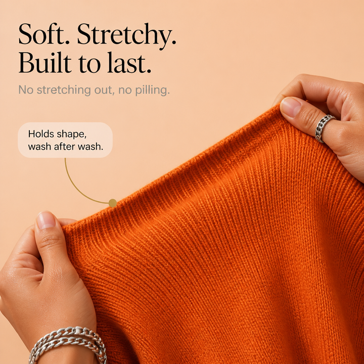 Wavelyn – Scalloped Edge V-Neck Knit Sweater