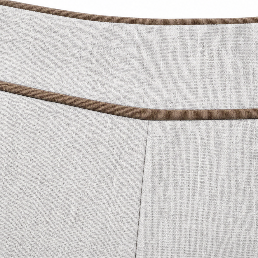 Seamora – Contrast-Trim High-Waisted Wide-Leg Trousers