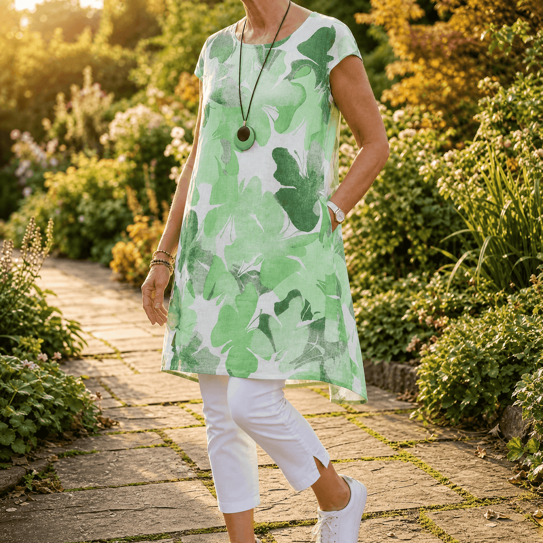 Florella – Watercolor Floral Summer Dress green