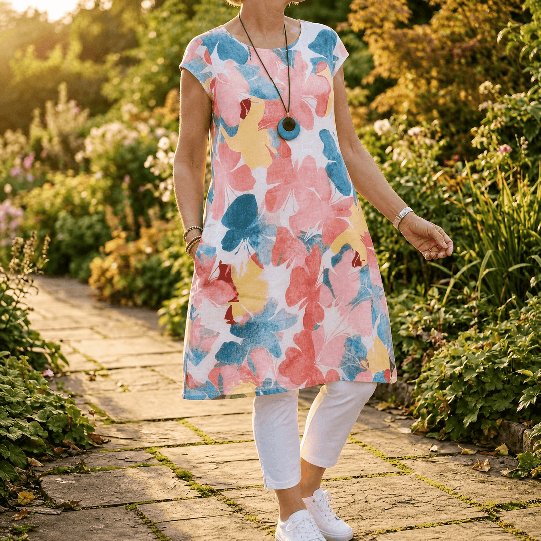 Florella – Watercolor Floral Summer Dress pink