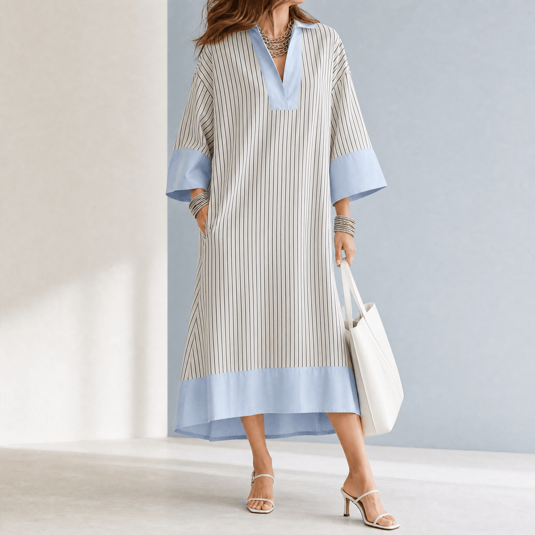 Florene – Women's Lightweight Striped Midi Dress XS