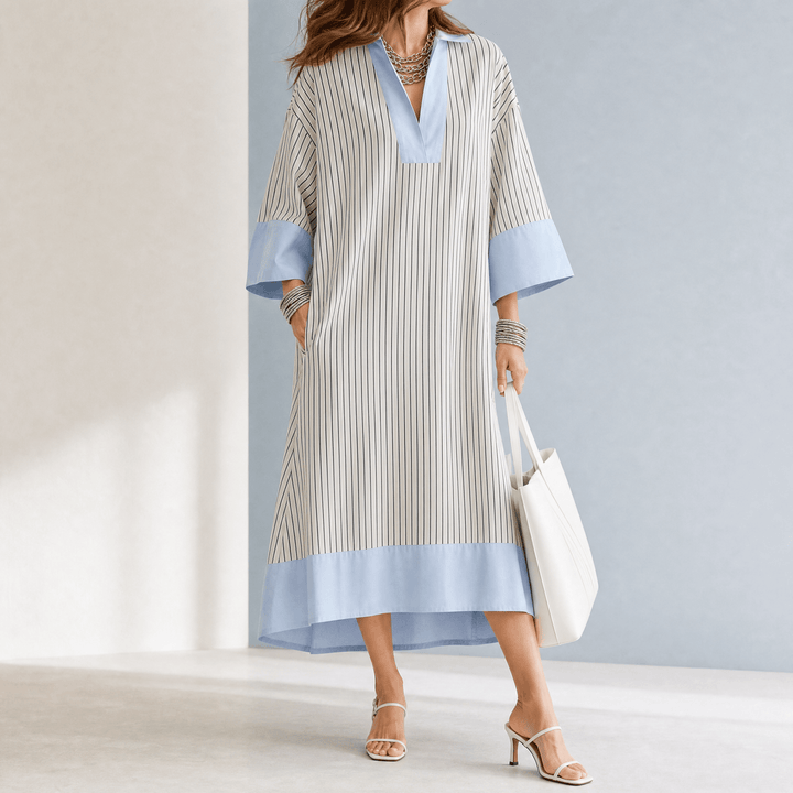 Florene – Women's Lightweight Striped Midi Dress XS