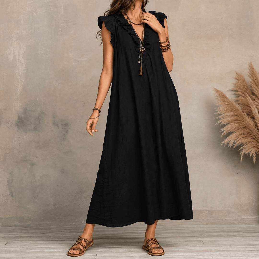 Florenza – Effortless Maxi with Pockets Black