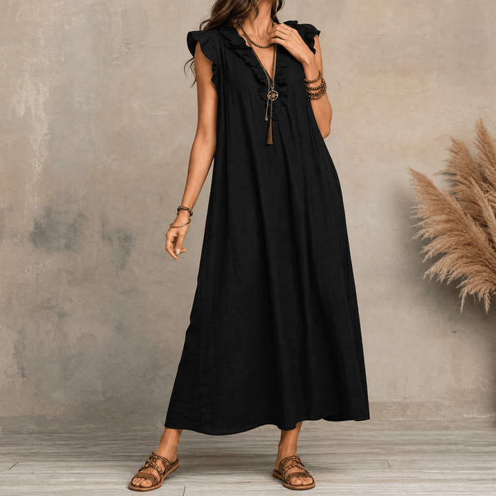 Florenza – Effortless Maxi with Pockets Black