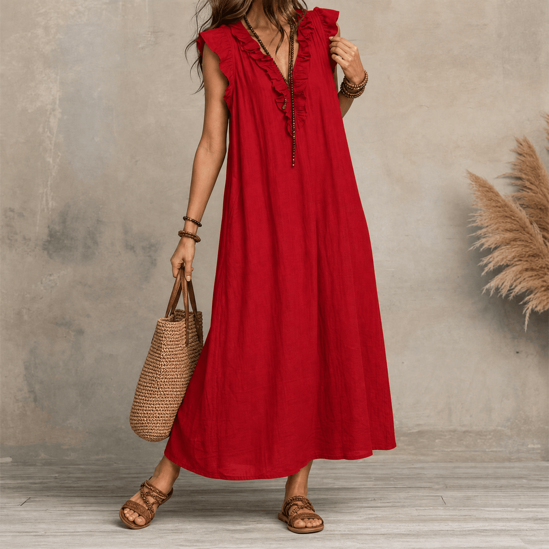 Florenza – Effortless Maxi with Pockets Red