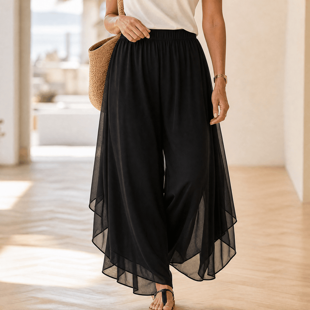 Florenza – Women's Flowy Palazzo Pants Black