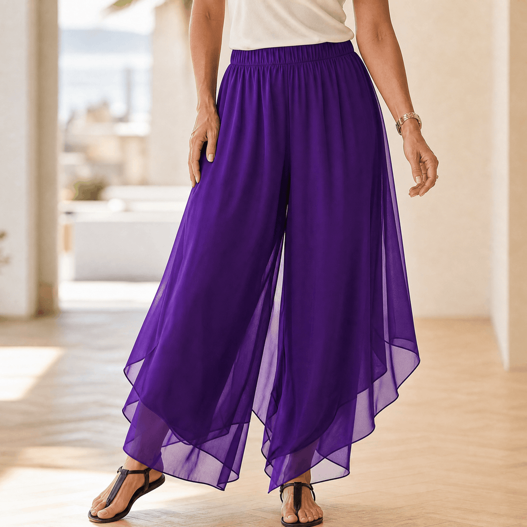 Florenza – Women's Flowy Palazzo Pants Purple