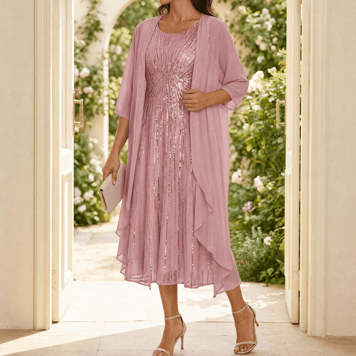 Floressa – Floral Two Piece Dress Set Pink