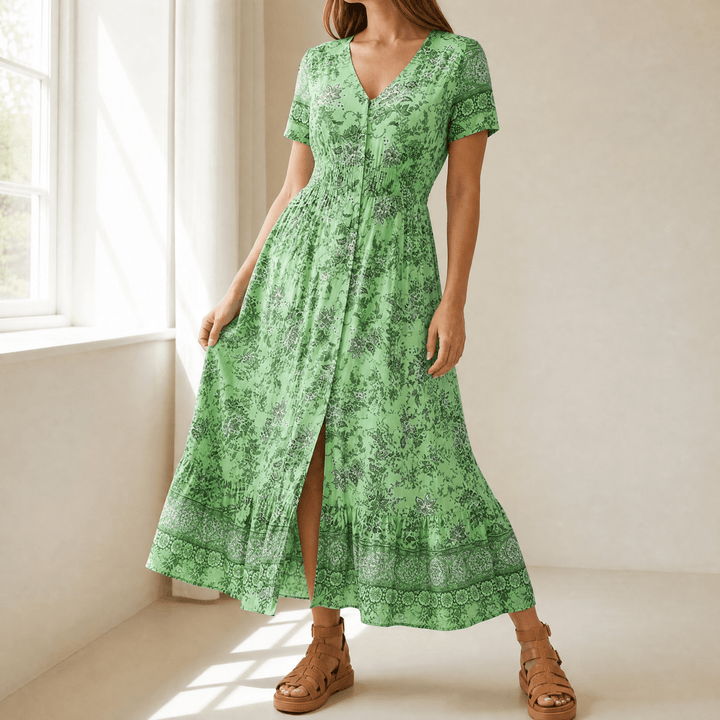 Floressa – Lightweight Floral Maxi Dress for Every Occasion green