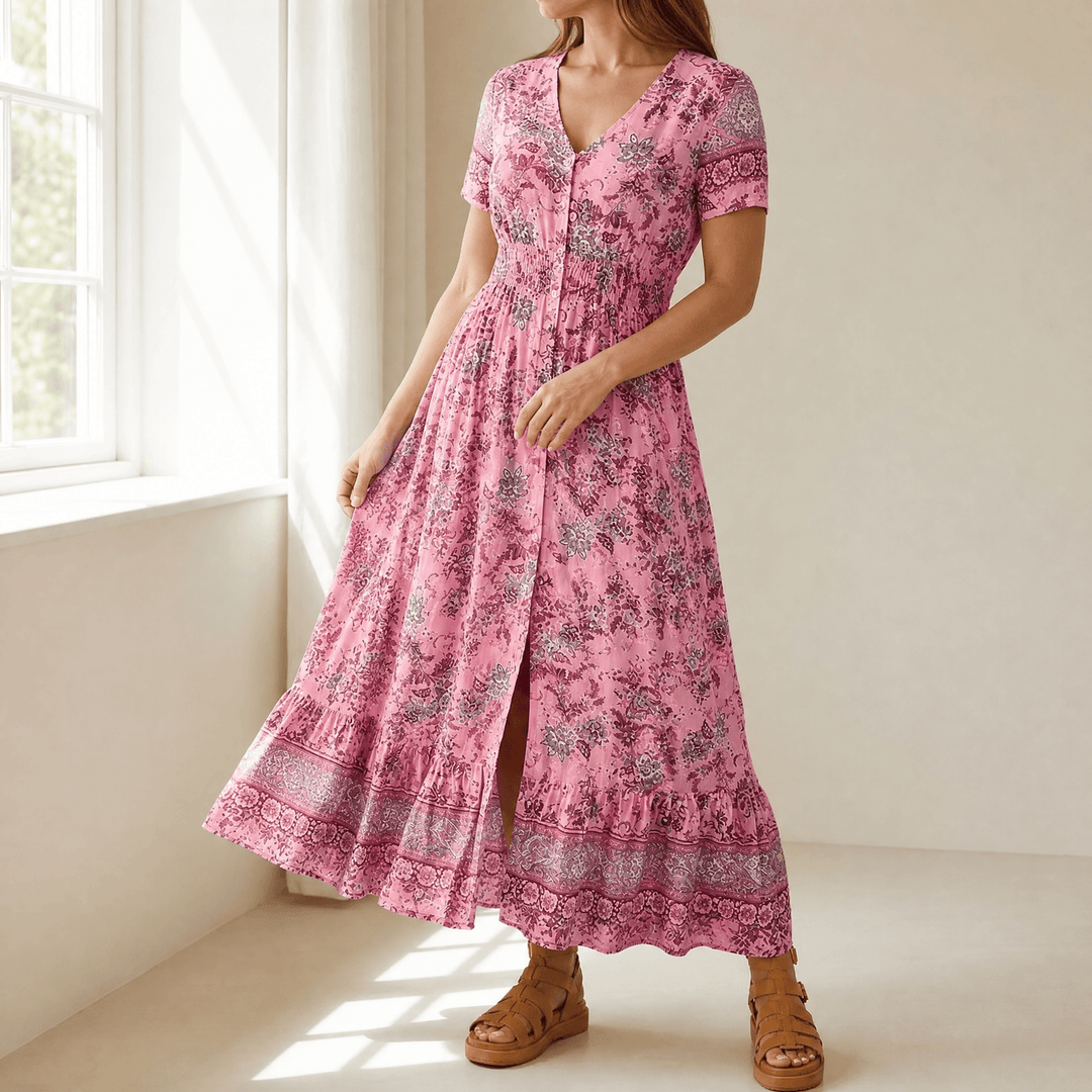 Floressa – Lightweight Floral Maxi Dress for Every Occasion pink