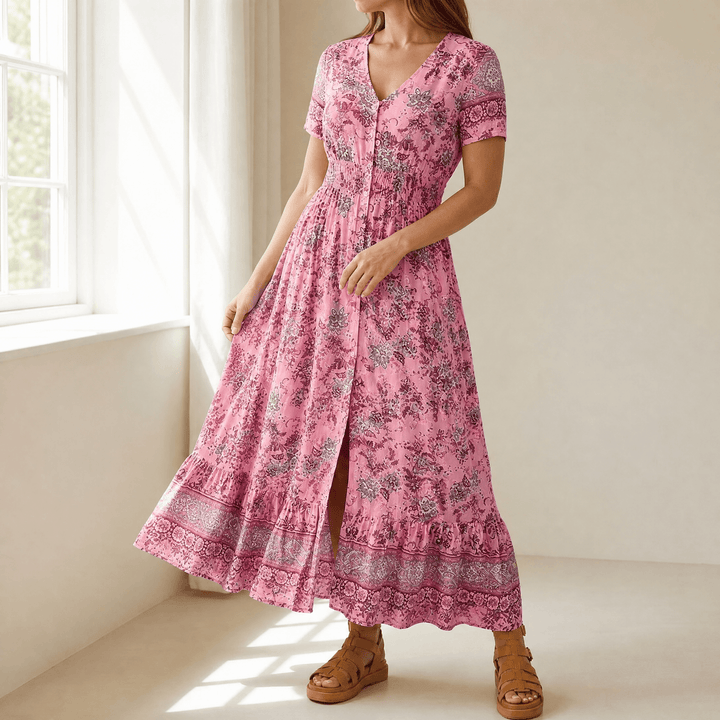 Floressa – Lightweight Floral Maxi Dress for Every Occasion pink