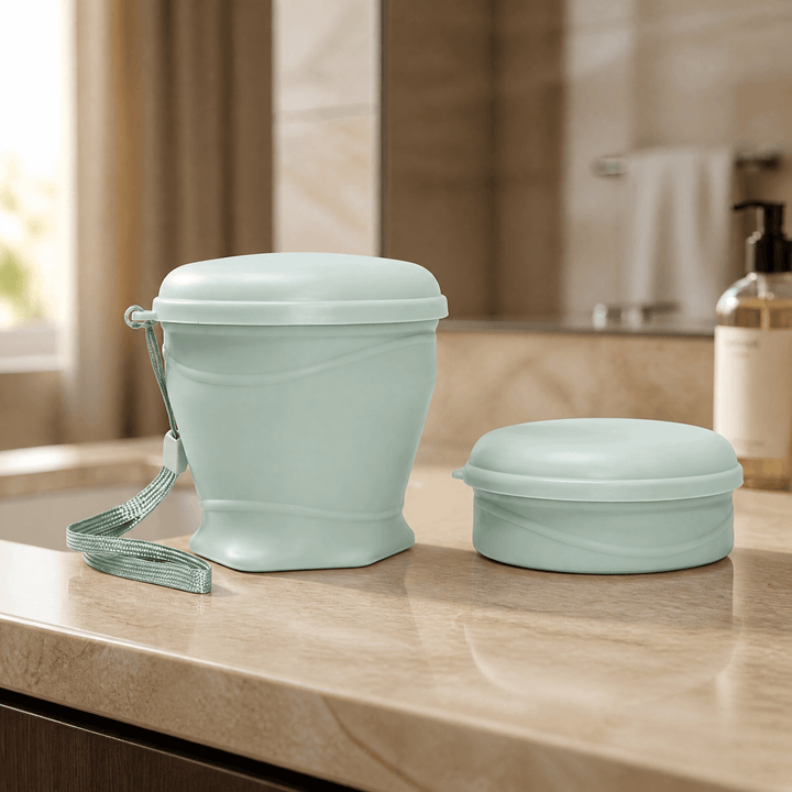 FoldSip – Collapsible Travel Cup with Leakproof Lid Sage Mint