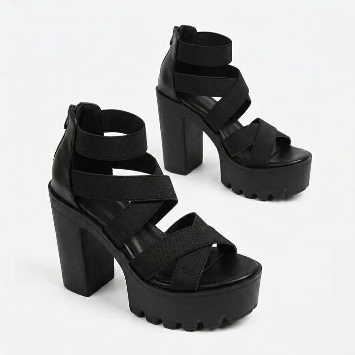Zarelle – Cross-Strap Platform Heel Sandals