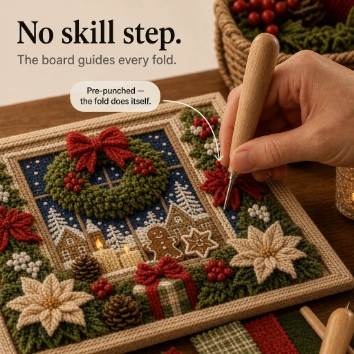 Foldery – Pre-Punched 3D Christmas Yarn Art Kit