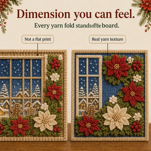 Foldery – Pre-Punched 3D Christmas Yarn Art Kit