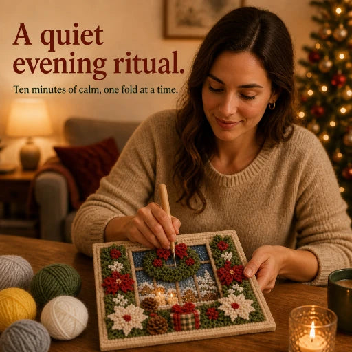 Foldery – Pre-Punched 3D Christmas Yarn Art Kit