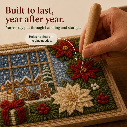 Foldery – Pre-Punched 3D Christmas Yarn Art Kit