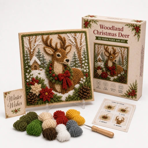Foldery – Pre-Punched 3D Christmas Yarn Art Kit