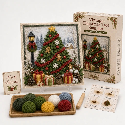 Foldery – Pre-Punched 3D Christmas Yarn Art Kit