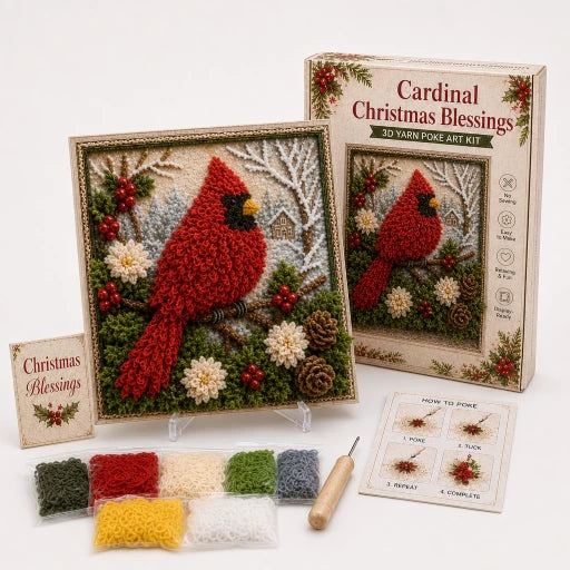 Foldery – Pre-Punched 3D Christmas Yarn Art Kit