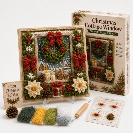 Foldery – Pre-Punched 3D Christmas Yarn Art Kit