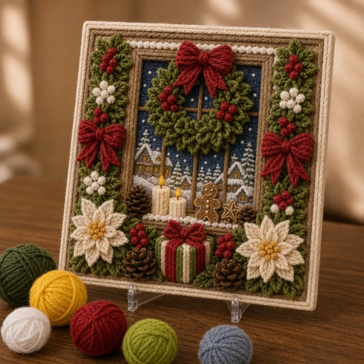 Foldery – Pre-Punched 3D Christmas Yarn Art Kit