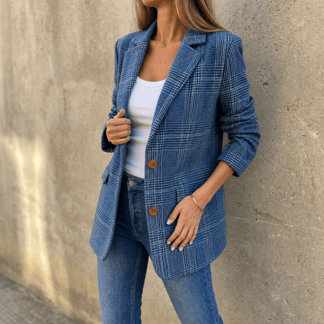 Hartlyn – Classic Glen Plaid Blazer Blue / S