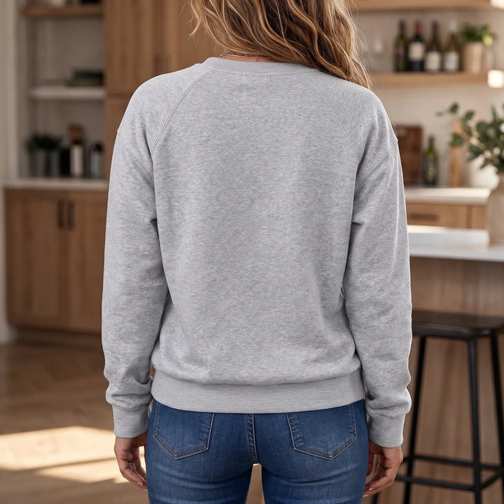 Vella – Split V-Neck Casual Sweatshirt